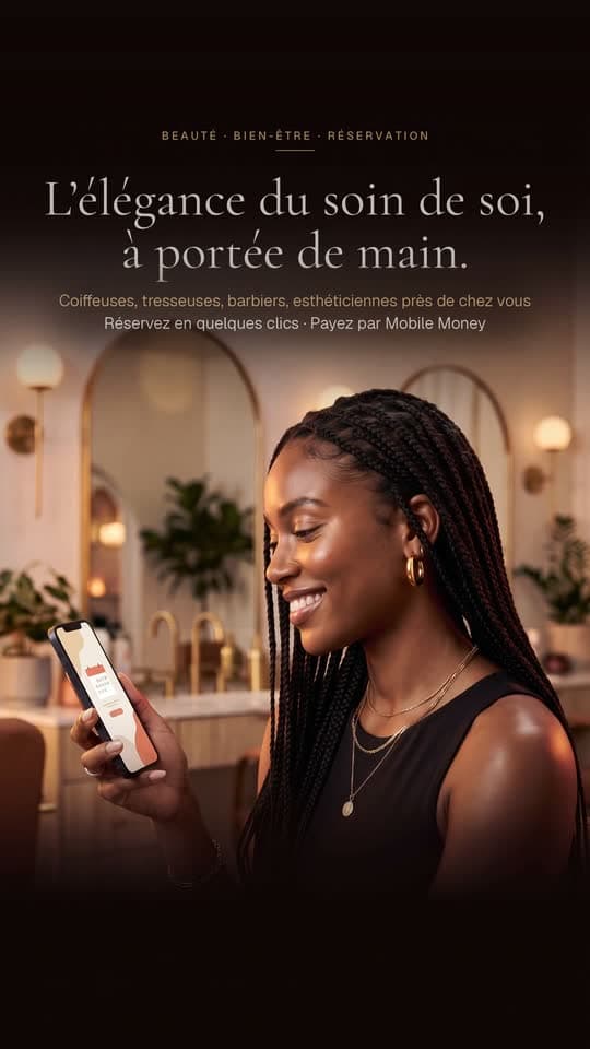 Film jam : une cliente aux longues tresses dans un salon lumineux, la tresseuse termine sa pose.